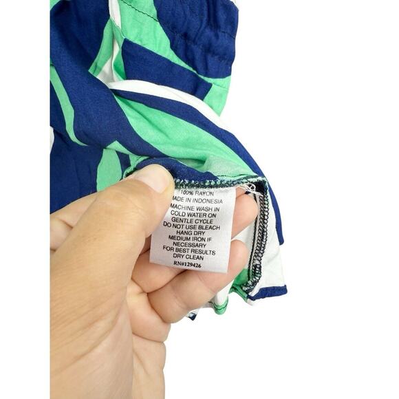 Escapada Beach Blue Green Abstract Pattern Swim Coverup Coastal Vacation M - Picture 4 of 7